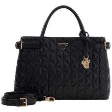 Guess Paisleigh Large Matelassé Handbag With Charms Black