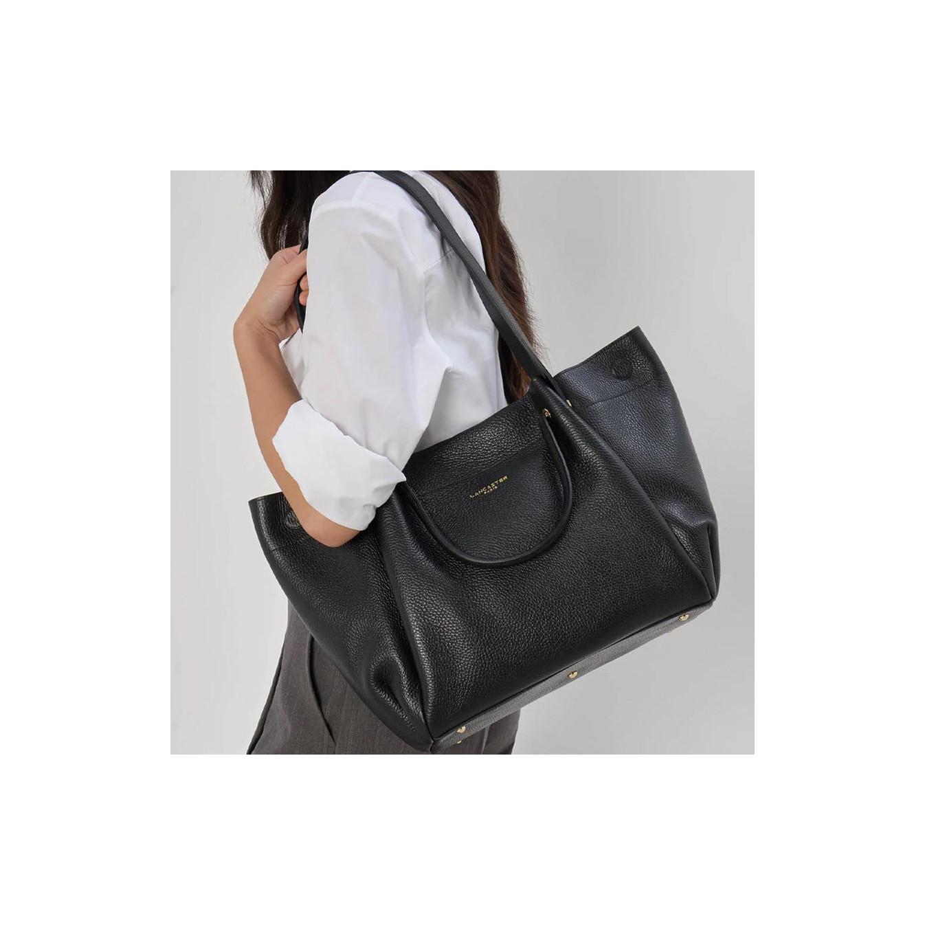Lancaster Foulonne Double Louisa Large Shopping Bag 470-90 Black In...