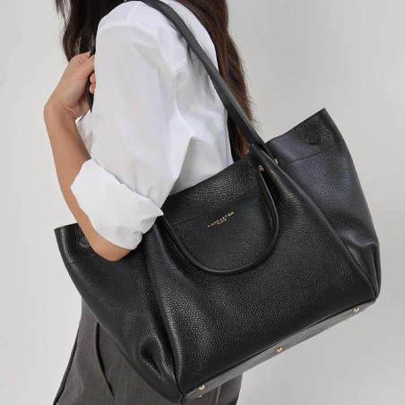 Lancaster Foulonne Double Louisa Grand Sac Shopping 470-90 Noir In Nude