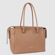 Lancaster Dune Sac Shopping En Cuir Grainé 529-97 Camel côté