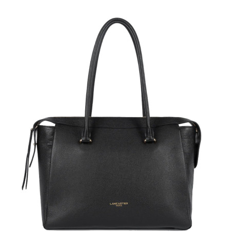 Lancaster Dune Sac Shopping En Cuir Grainé 529-97 Noir