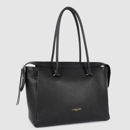 Lancaster Dune Grainy Leather Shopping Bag 529-97 Black