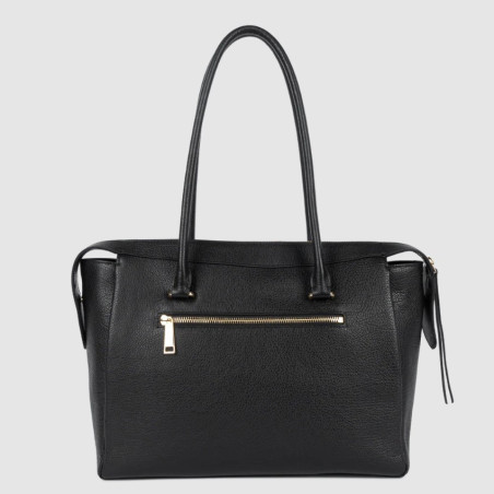 Lancaster Dune Grainy Leather Shopping Bag 529-97 Black