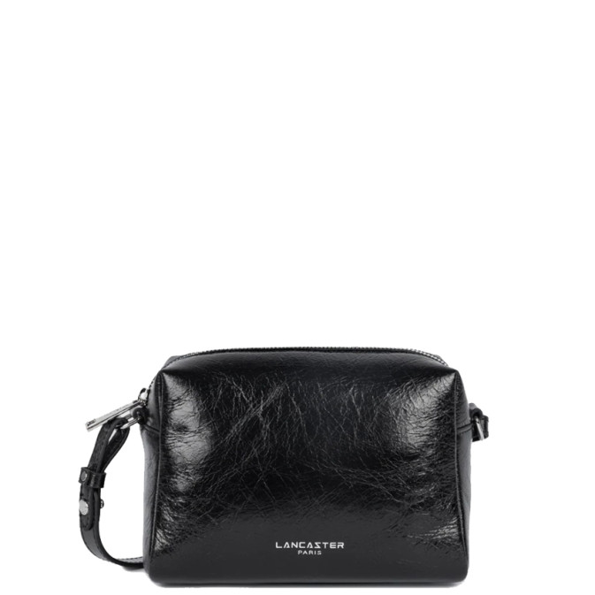 Lancaster Retro Cube Tote Bag in Leather 577-34 Black