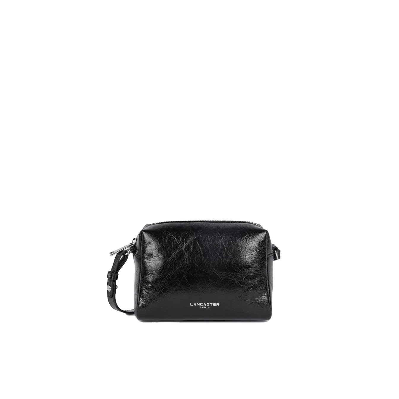 Lancaster Retro Cube Tote Bag in Leather 577-34 Black