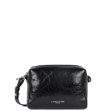 Lancaster Retro Cube Tote Bag in Leather 577-34 Black