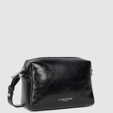 Lancaster Retro Cube Tote Bag in Leather 577-34 Black