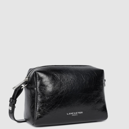 Lancaster Retro Cube Tote Bag in Leather 577-34 Black