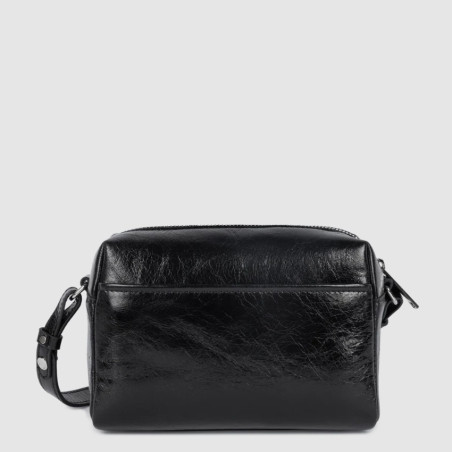 Lancaster Retro Cube Tote Bag in Leather 577-34 Black