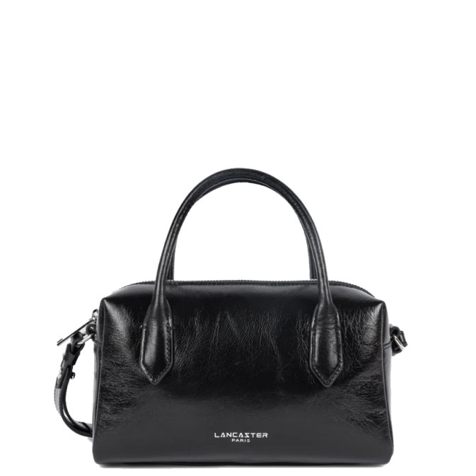 Lancaster Retro Cube Handheld Leather Bag 577-35 Black