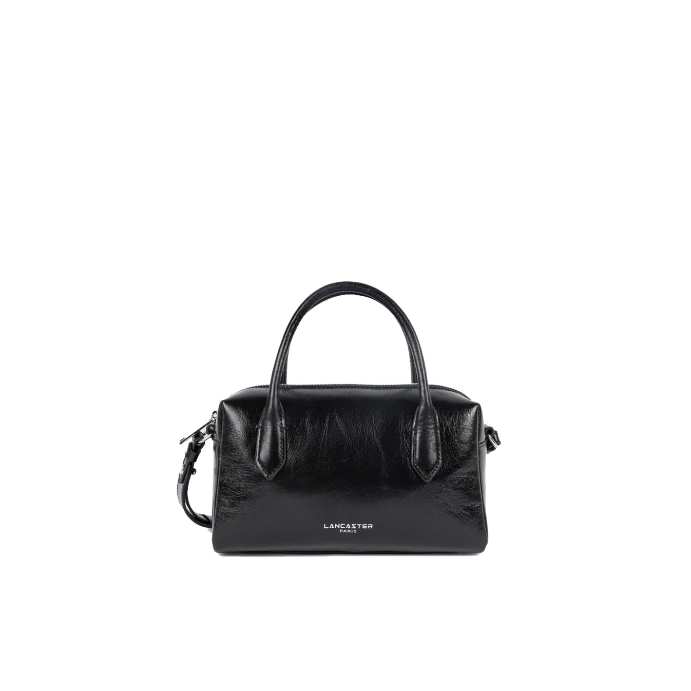 Lancaster Retro Cube Handheld Leather Bag 577-35 Black