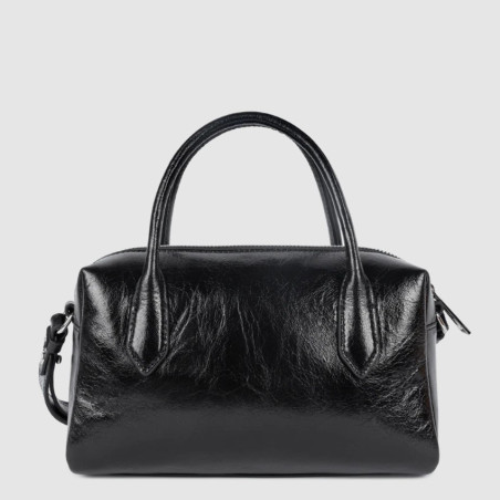 Lancaster Rétro Cube Sac Porté Main En Cuir Noir dos