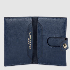 Lancaster Sierra Porte Cartes En Cuir Grainé 138-011 Bleu Foncé ouvert