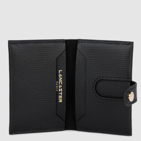 Lancaster Sierra Porte Cartes En Cuir Grainé 138-011 Noir ouvert