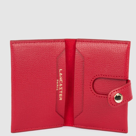 Lancaster Sierra Card Holder in Grained Leather 138-011 Red