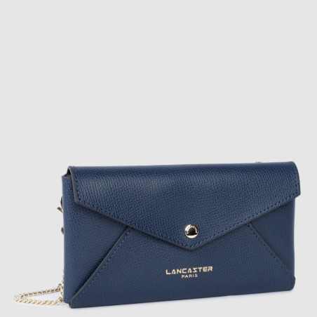 Lancaster Sierra Organized Pouch in Grained Leather 138-015 Navy Blue
