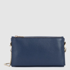 Lancaster Sierra Organized Pouch in Grained Leather 138-015 Navy Blue