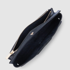 Lancaster Sierra Organized Pouch in Grained Leather 138-015 Navy Blue