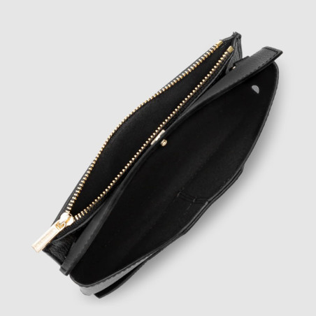 Lancaster Sierra Pochette Organisée En Cuir Grainé 138-015 Noir ouvert
