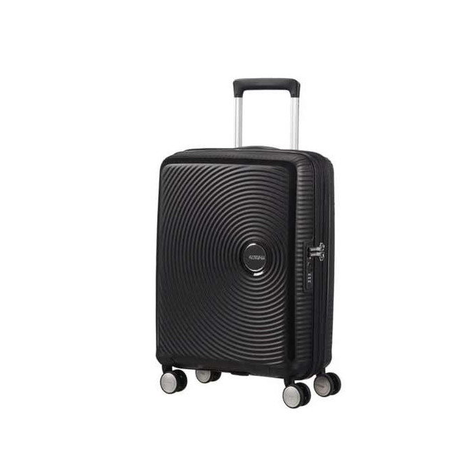 American Tourister Sound Box Spinner 55 cm Valise Cabine Trolley 4 Roues Noir