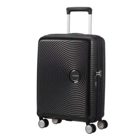 American Tourister Sound Box Spinner 55 cm Valise Cabine Trolley 4 Roues Noir