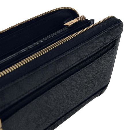 Guess Karnilla Logo Grand Compagnon Zippé Clo Coal Logo ouvert