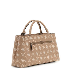 Guess Carrie Logo Handbag with Dark Brown Logos