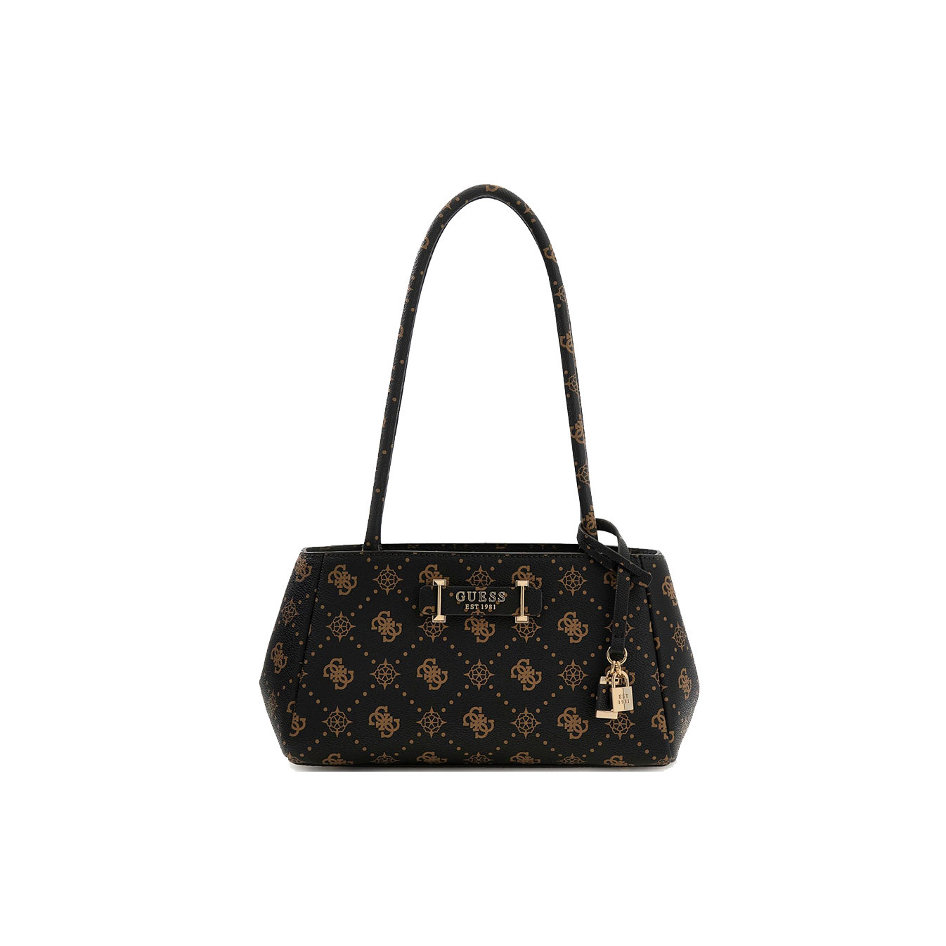 Guess Carrie Logo Shoulder Bag Logo 4G ESL Dark Brown