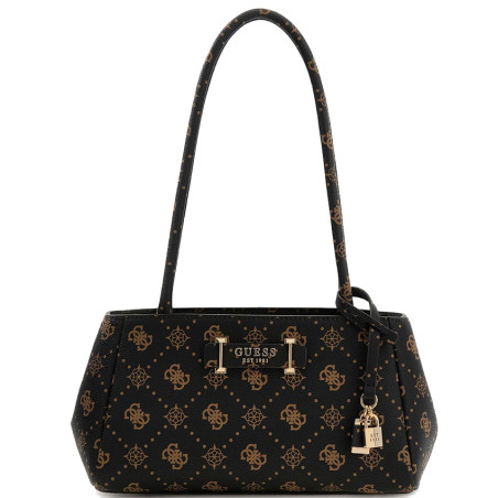 Guess Carrie Logo Shoulder Bag Logo 4G ESL Dark Brown