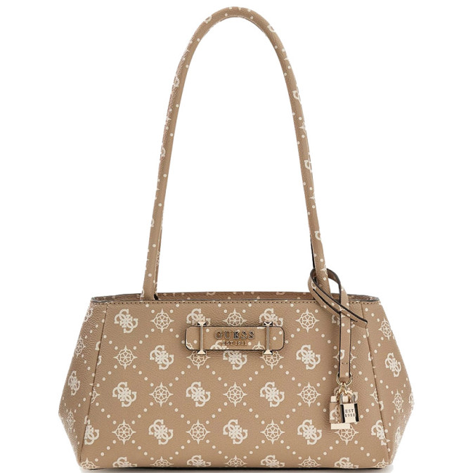 Guess Carrie Logo Sac Porté Epaule Logo 4G BSG Beige