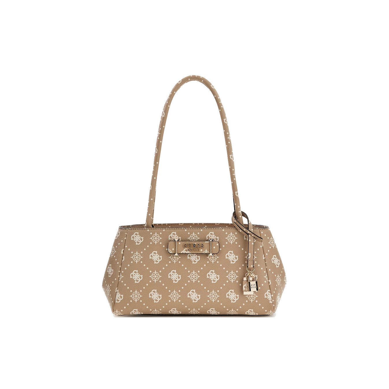 Guess Carrie Logo Sac Porté Epaule Logo 4G BSG Beige