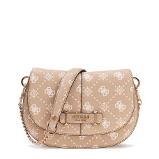 Guess Carrie Logo Crossbody Bag Logo 4G BSG Beige