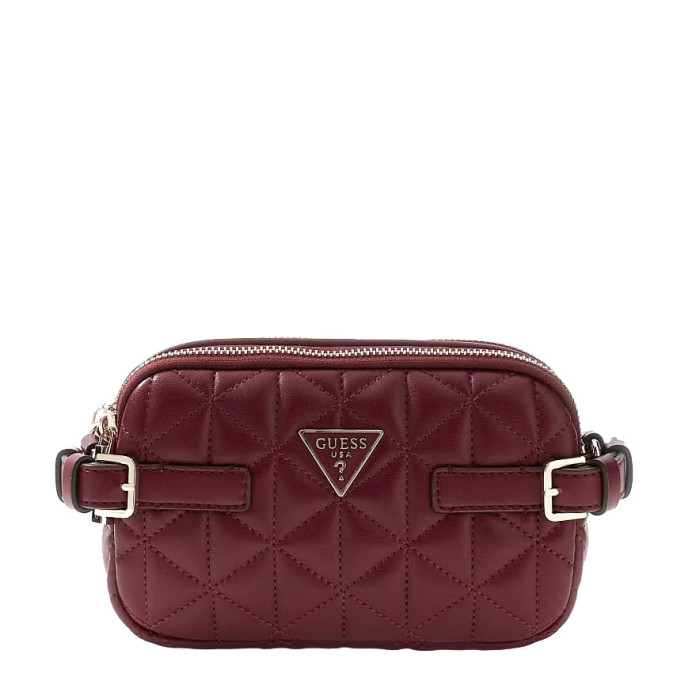 Guess Paisleigh Mini Shoulder Bag Quilted BUR Burgundy
