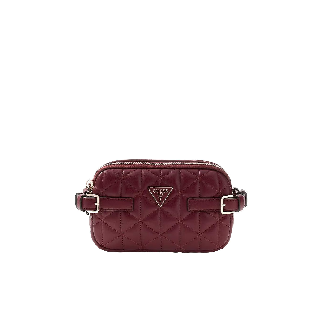 Guess Paisleigh Mini Shoulder Bag Quilted BUR Burgundy