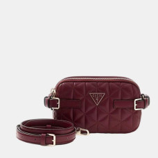 Guess Paisleigh Mini Shoulder Bag Quilted BUR Burgundy