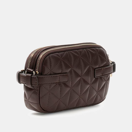 Guess Paisleigh Mini Crossbody Quilted Bag ESP Brown