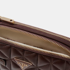 Guess Paisleigh Mini Crossbody Quilted Bag ESP Brown