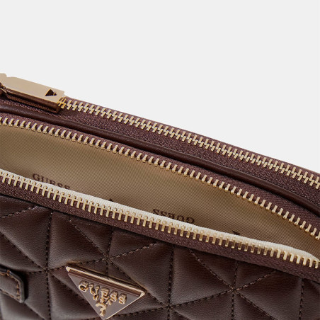 Guess Paisleigh Mini Crossbody Quilted Bag ESP Brown
