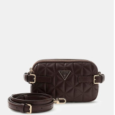 Guess Paisleigh Mini Crossbody Quilted Bag ESP Brown