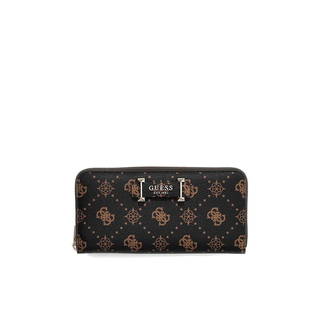 Guess Carrie Logo Zipper Companion with Logos ESL Brown