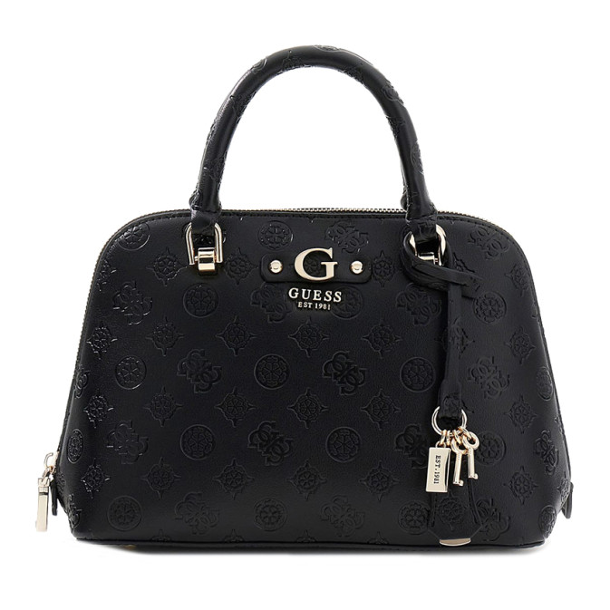 Guess Dita Small Bowling Dome Black Logo Handbag
