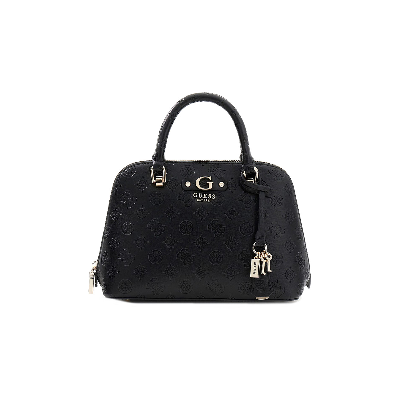 Guess Dita Small Bowling Dome Black Logo Handbag