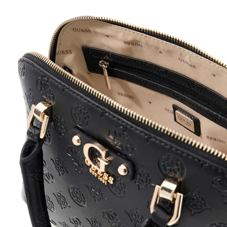 Guess Dita Small Bowling Dome Black Logo Handbag