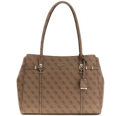 Guess Leona Logo Tote Bag Latte Logo