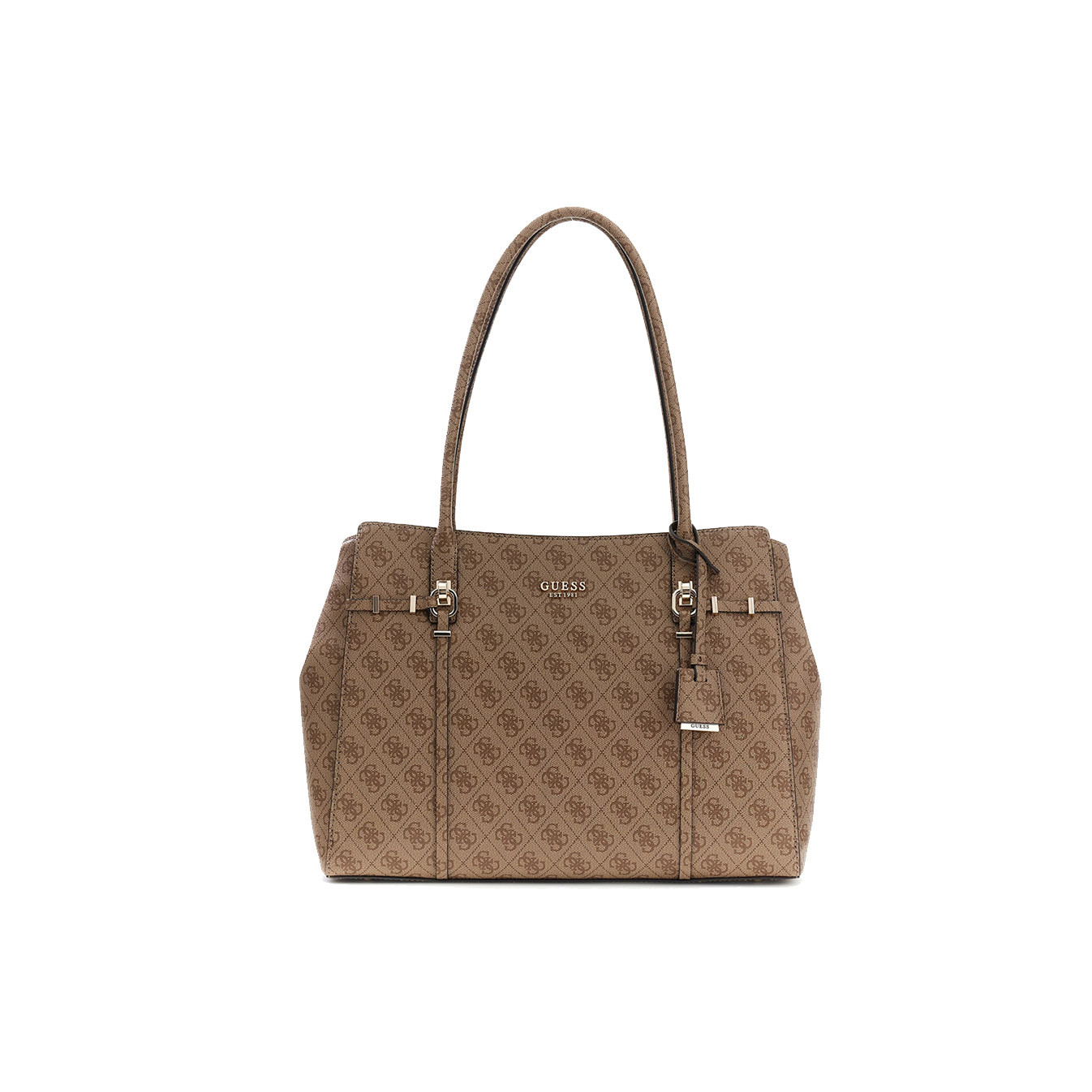 Guess Leona Logo Tote Bag Latte Logo
