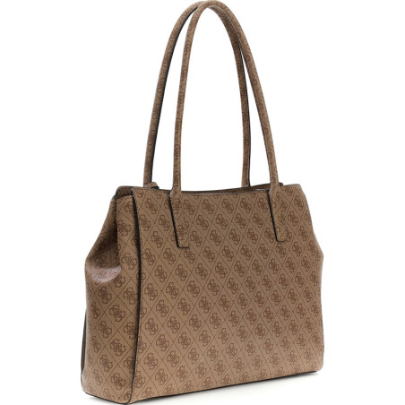 Guess Leona Logo Sac Cabas Latte Logo dos