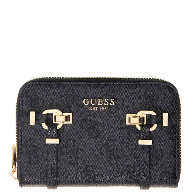 Guess Leona Portefeuille Medium Zip Coal Logo