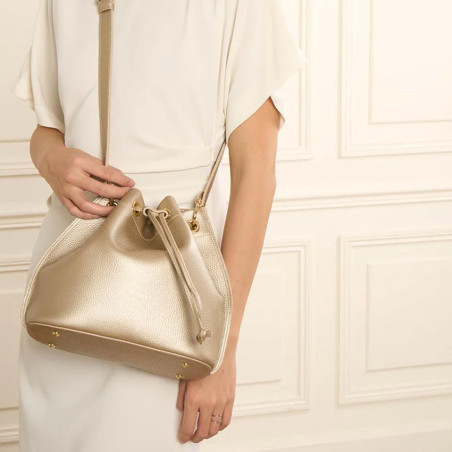Lancaster Alba Double Bag 470-81 Pale Gold In Nude