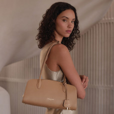 Lancaster Mademoiselle Bonnie Sac Porté Epaule Aux Anses Longues 572-130 Moka porté