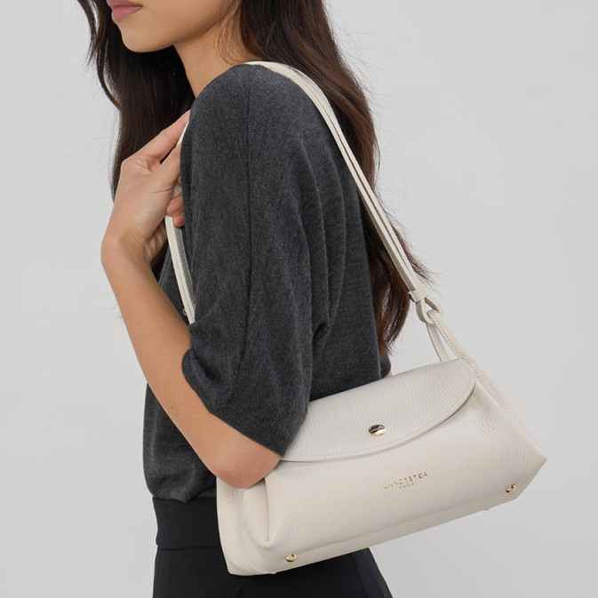 Lancaster Accordéon Double Sac Trotteur 470-88 Ecru In Beige